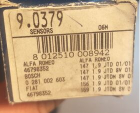 sensore FACET oem 9.0379 alfa 147 9.0379