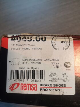 ganasce posteriori REMSA OEM 4049.00 SUZUKI GRAND VITARA 4049.00